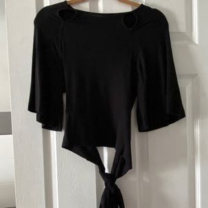 Free People Black Open Back Top